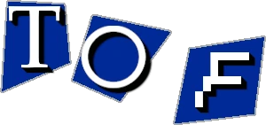 A 80s style logo with 'TOF' written on it, french slang for pictures